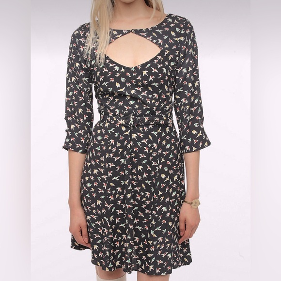 Cooperative Urban Outfitters Sparrows Fit N Flare Dress - Picture 1 of 2